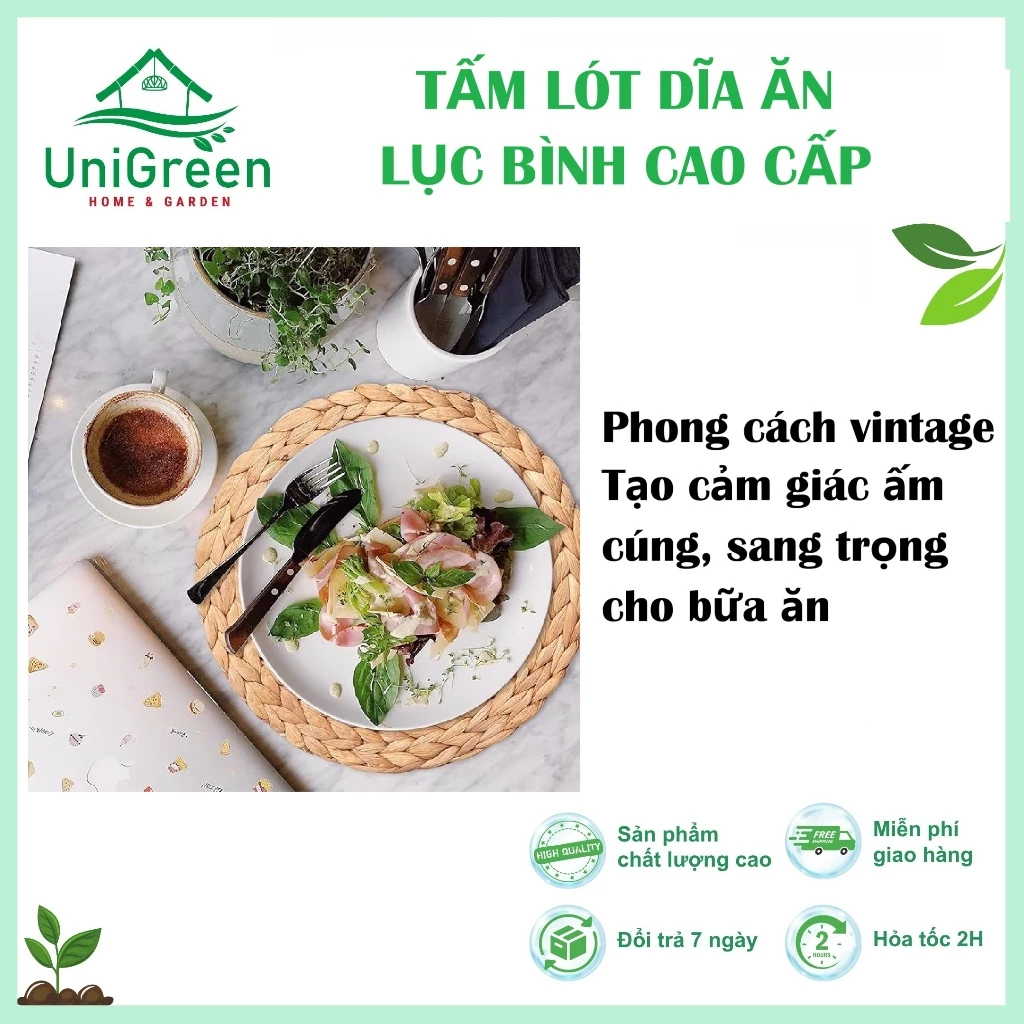 Tấm lót dĩa ăn, miếng lót cói lục bình, phong cách Vintage, hàng thủ công, lót bàn ăn Tấm lót dĩa ăn, miếng lót cói lục bình, phong cách Vintage, hàng thủ công, lót bàn ăn