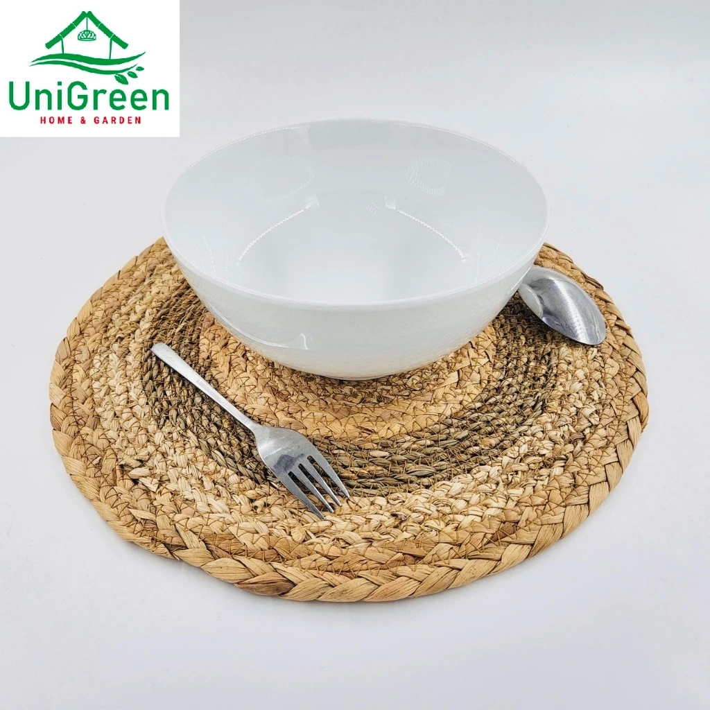 Tấm lót dĩa ăn, miếng lót cói lục bình, phong cách Vintage, hàng thủ công, lót bàn ăn Tấm lót dĩa ăn, miếng lót cói lục bình, phong cách Vintage, hàng thủ công, lót bàn ăn - Ảnh 3
