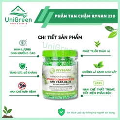 Phân Tan Chậm Rynan 230, Hũ 150gr, Chuyên Kiểng Lá, Dưỡng Lá Xanh, Sinh Trưởng Khoẻ