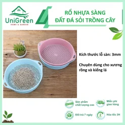 Rổ Nhựa Cứng Sàng Lọc Đất Cát, Đá Sỏi - Chuyên Dùng Cho Xương Rồng, Kiểng Lá