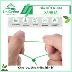 Dây Rút Làm Vườn Unigreen Home&Garden, Màu Xanh Lá, Túi 100 Sợi, Đỡ Trái, Đỡ Nhánh Cây, Cố Định Giàn Leo